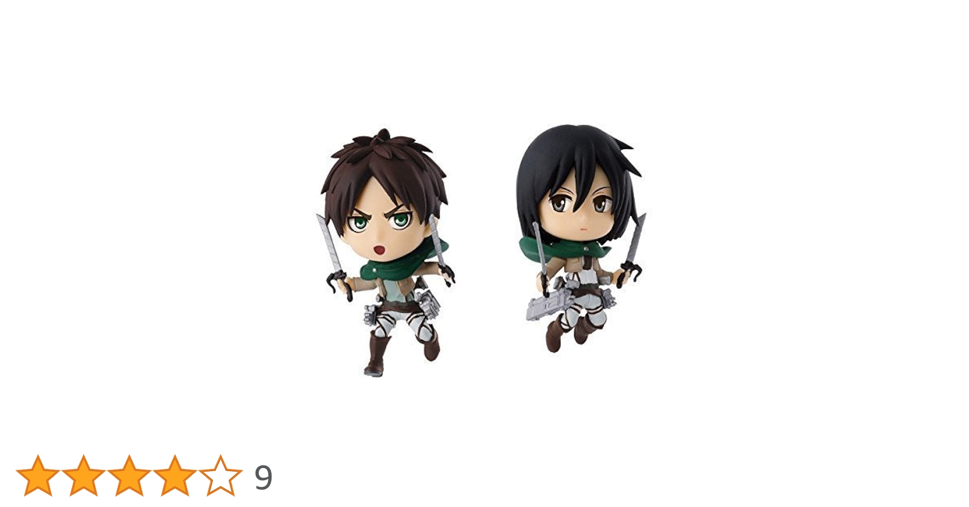 進撃の巨人 ちびきゅんキャラセット B賞 D賞 2個セット売り フィギュア 一番くじ 進撃の巨人 -飛べ！調査兵団！！- B賞 エレン＆ミカサ